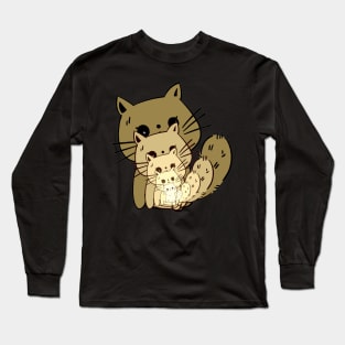 cute cats of different sizes Long Sleeve T-Shirt